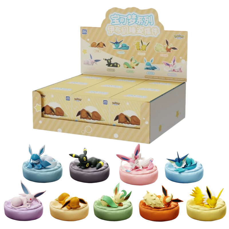 Model Kit Eevee - أنيمي بوكيمون Eevee الأسرة النوم موقف